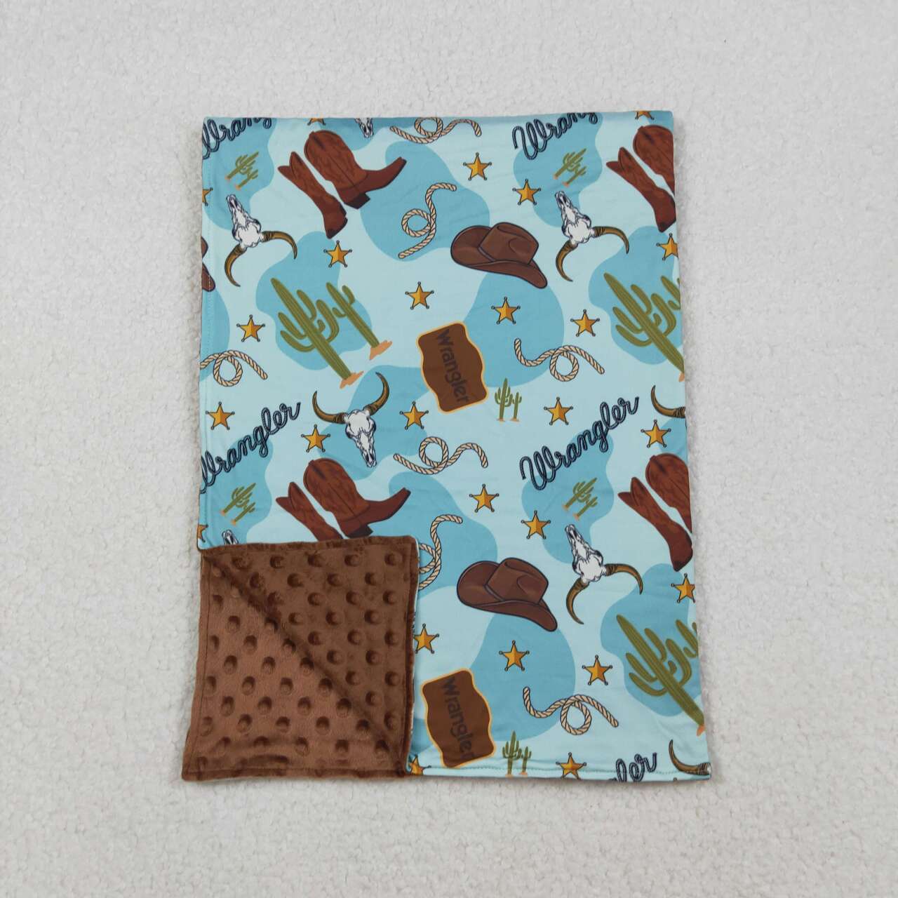 western cowboy baby kids mini blanket