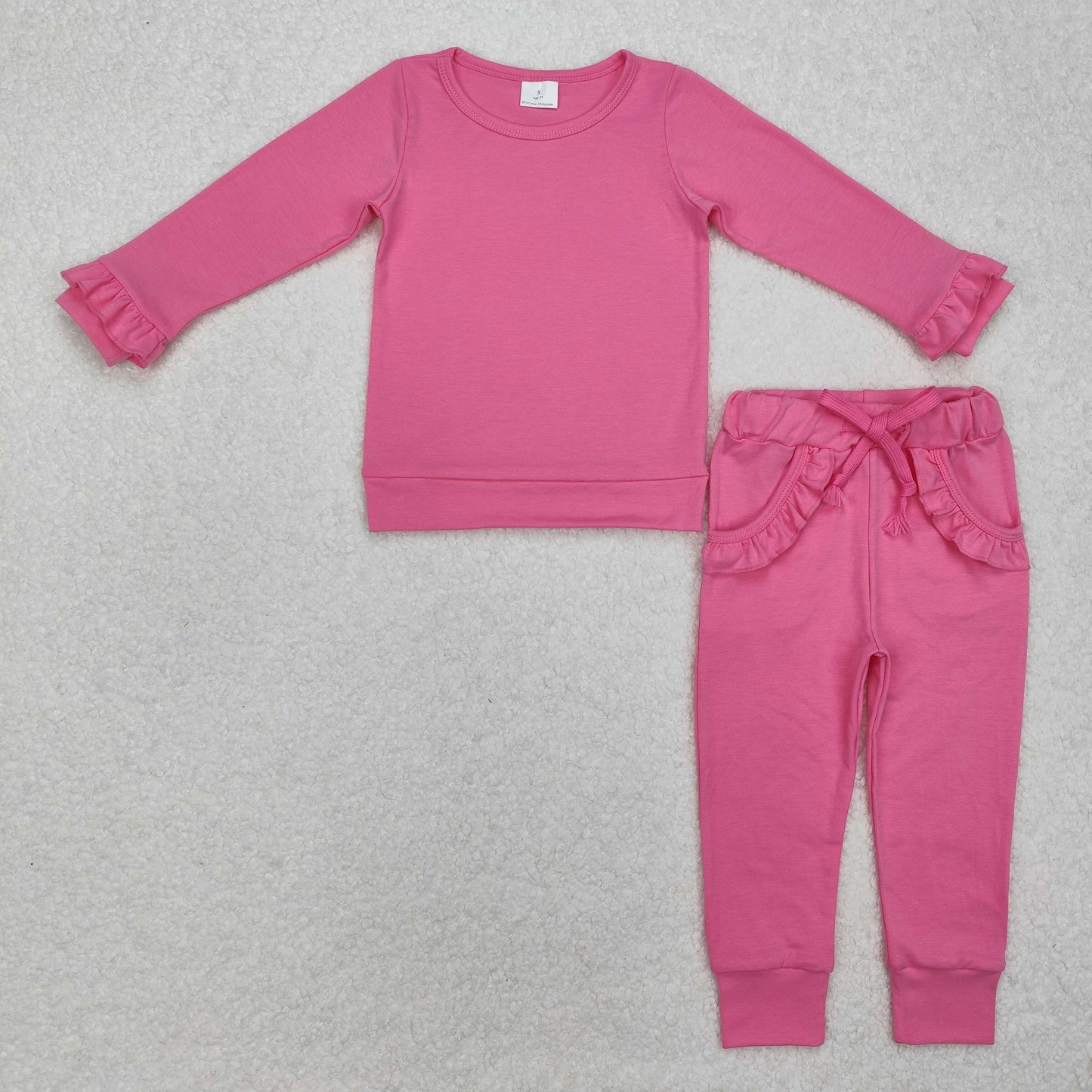 Baby girls hot pink cotton spring fall clothes