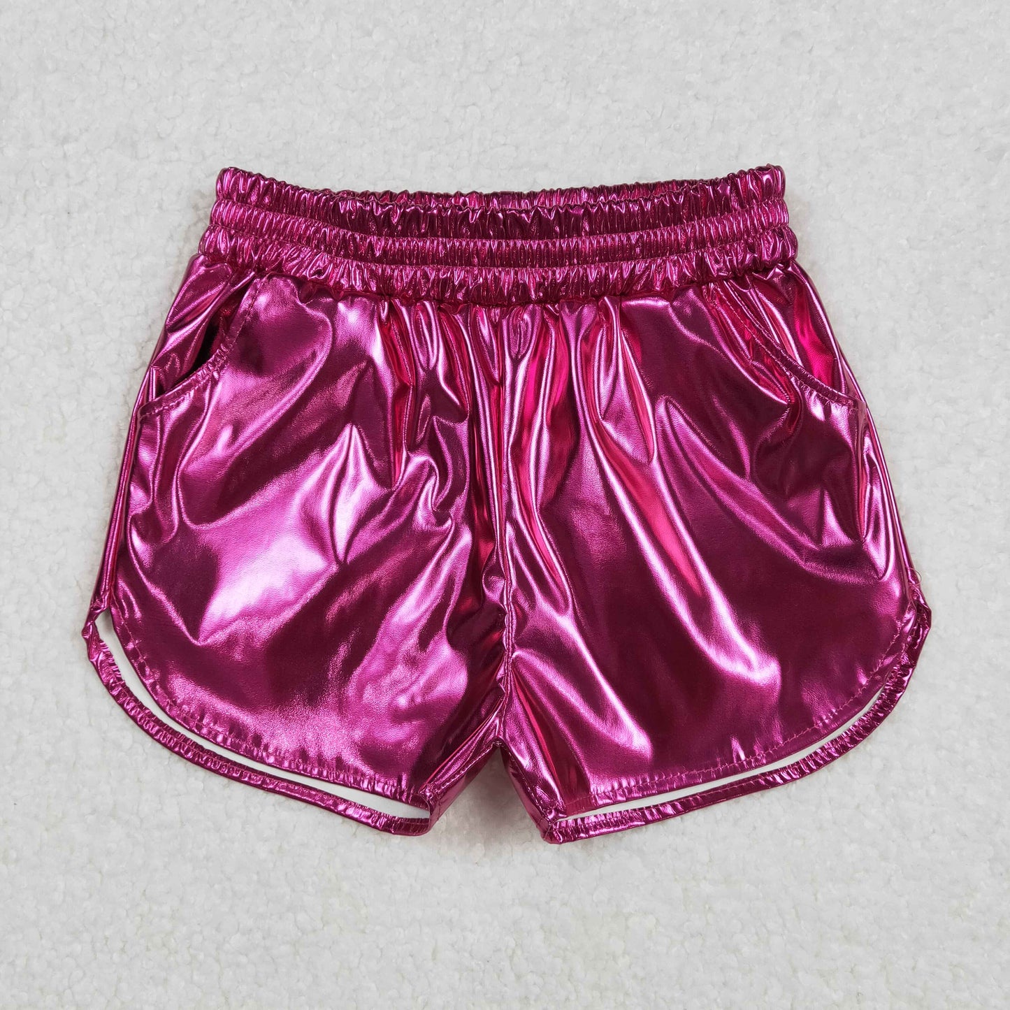 toddle girls hot pink p-leather summer shorts