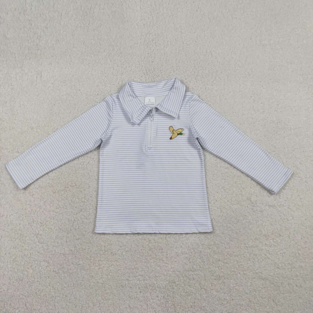 Embroidery Duck print kids baby boy pullover top