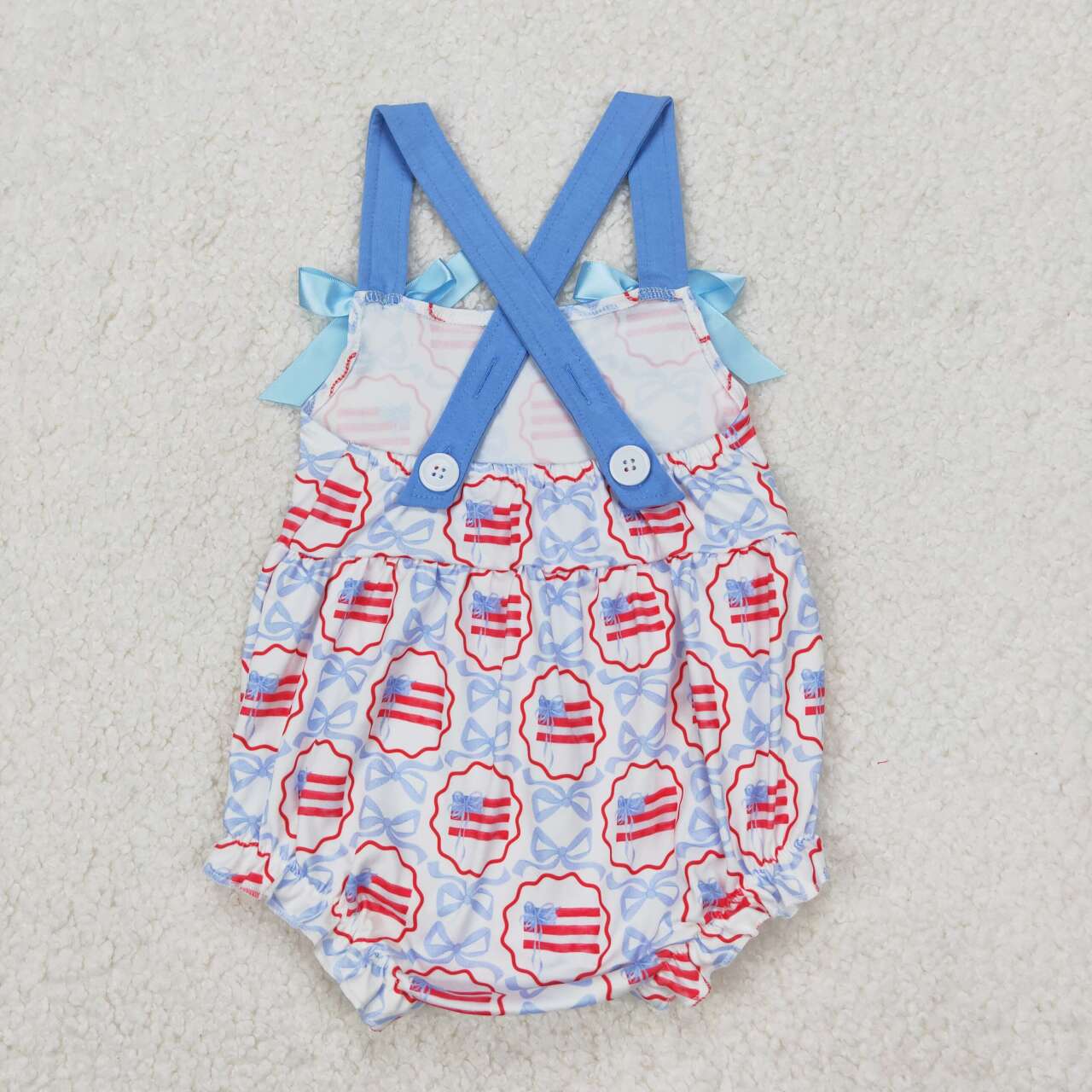 America flag toddle girls July 4th summer romper
