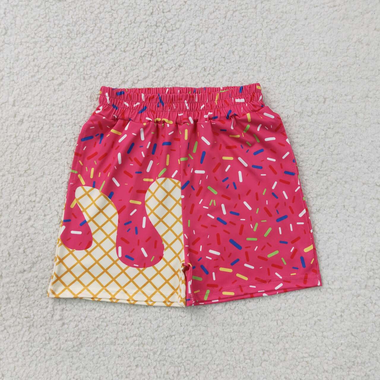 Toddle baby girl hot pink ice cream design summer shorts