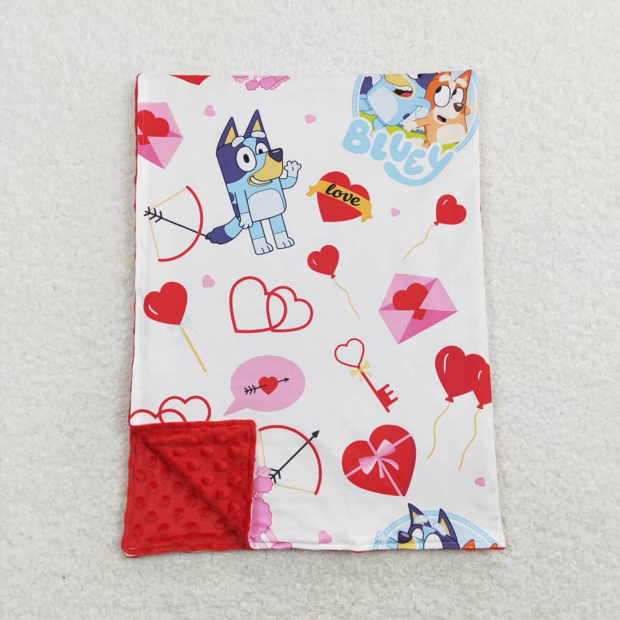 infant toddle girls valentines heart fleece blanket