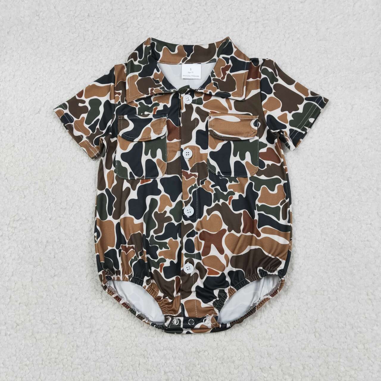Dark green Camo design toddle baby summer romper