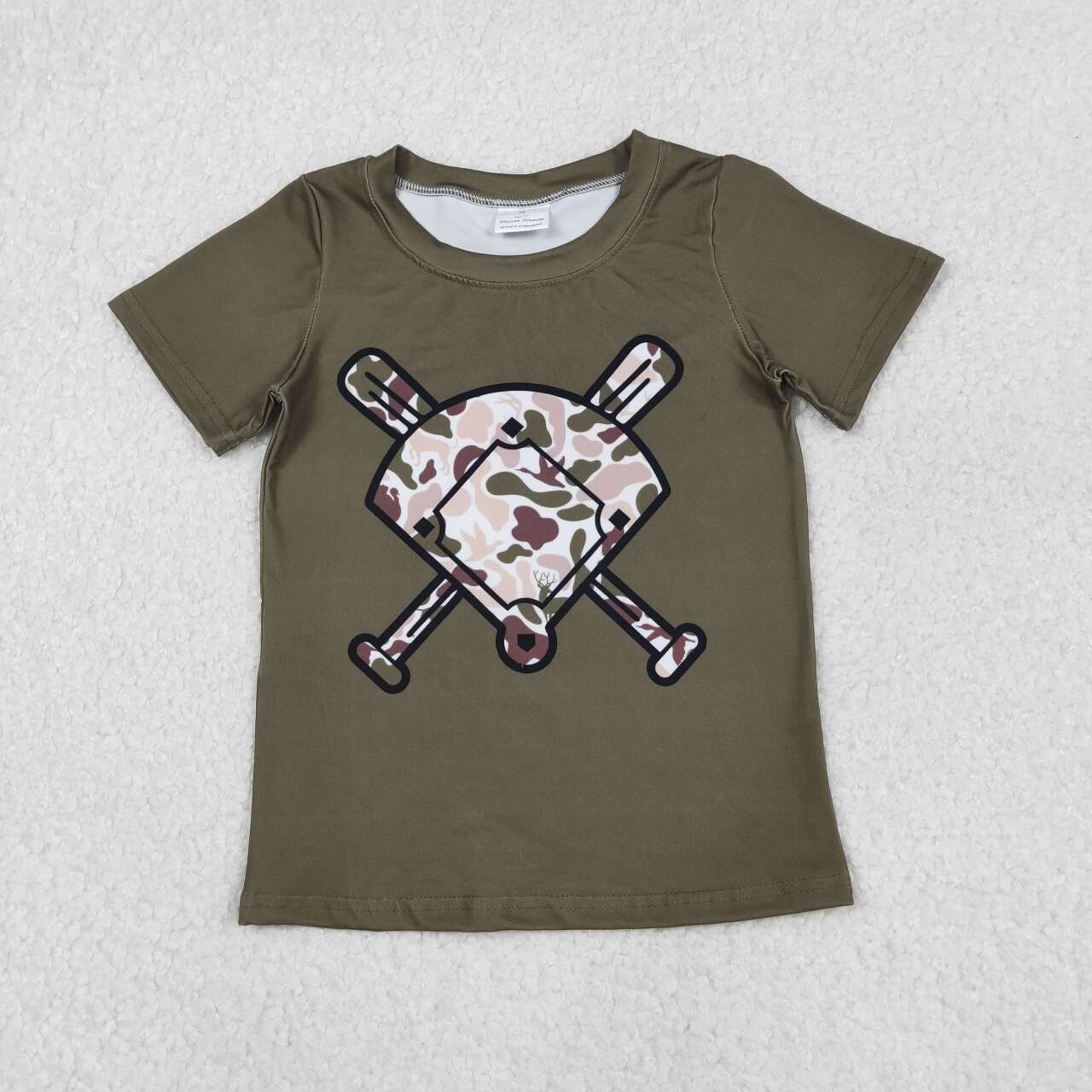 Dark Green camo baby boy short sleeve shirts