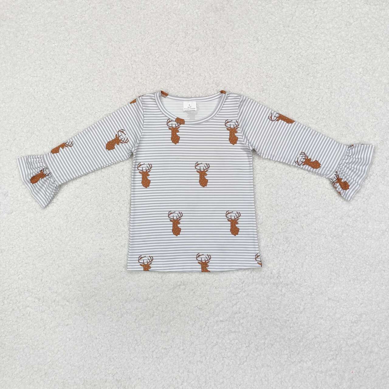 Infant baby girl reindeer print long sleeve top