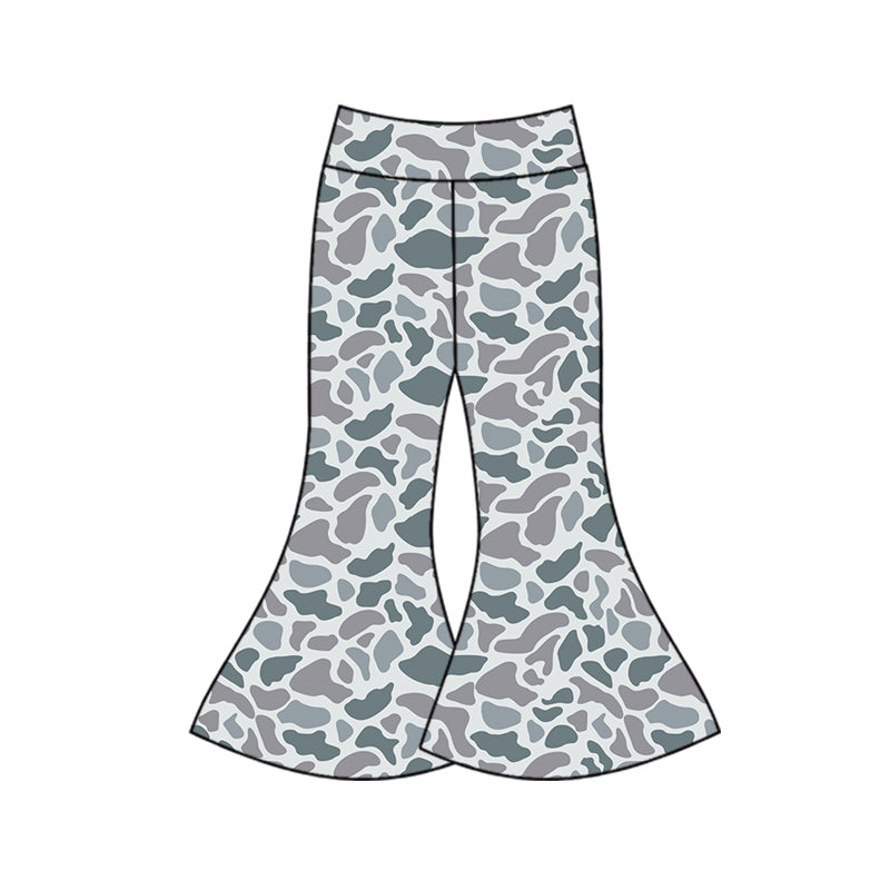 infant toddle baby girls light grey camo bell bottoms preorder