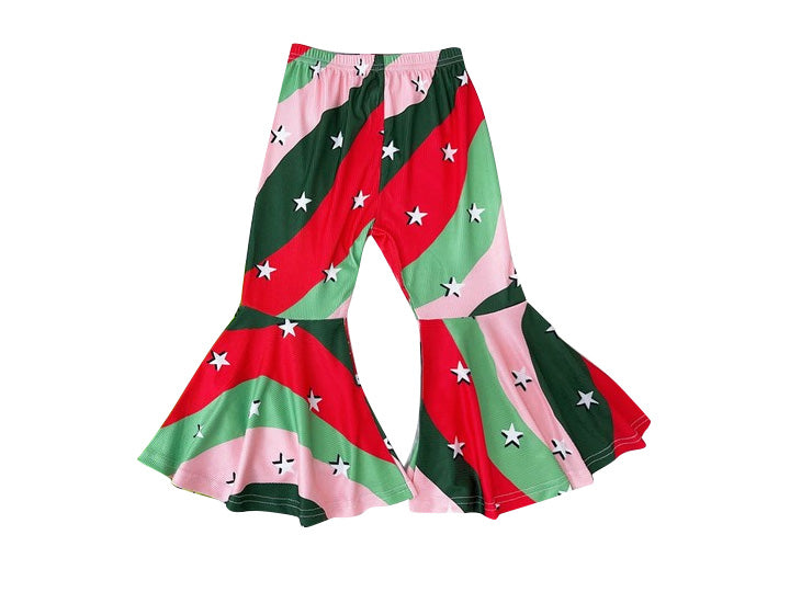 Toddle baby girls Christmas red green star bell bottoms preorder