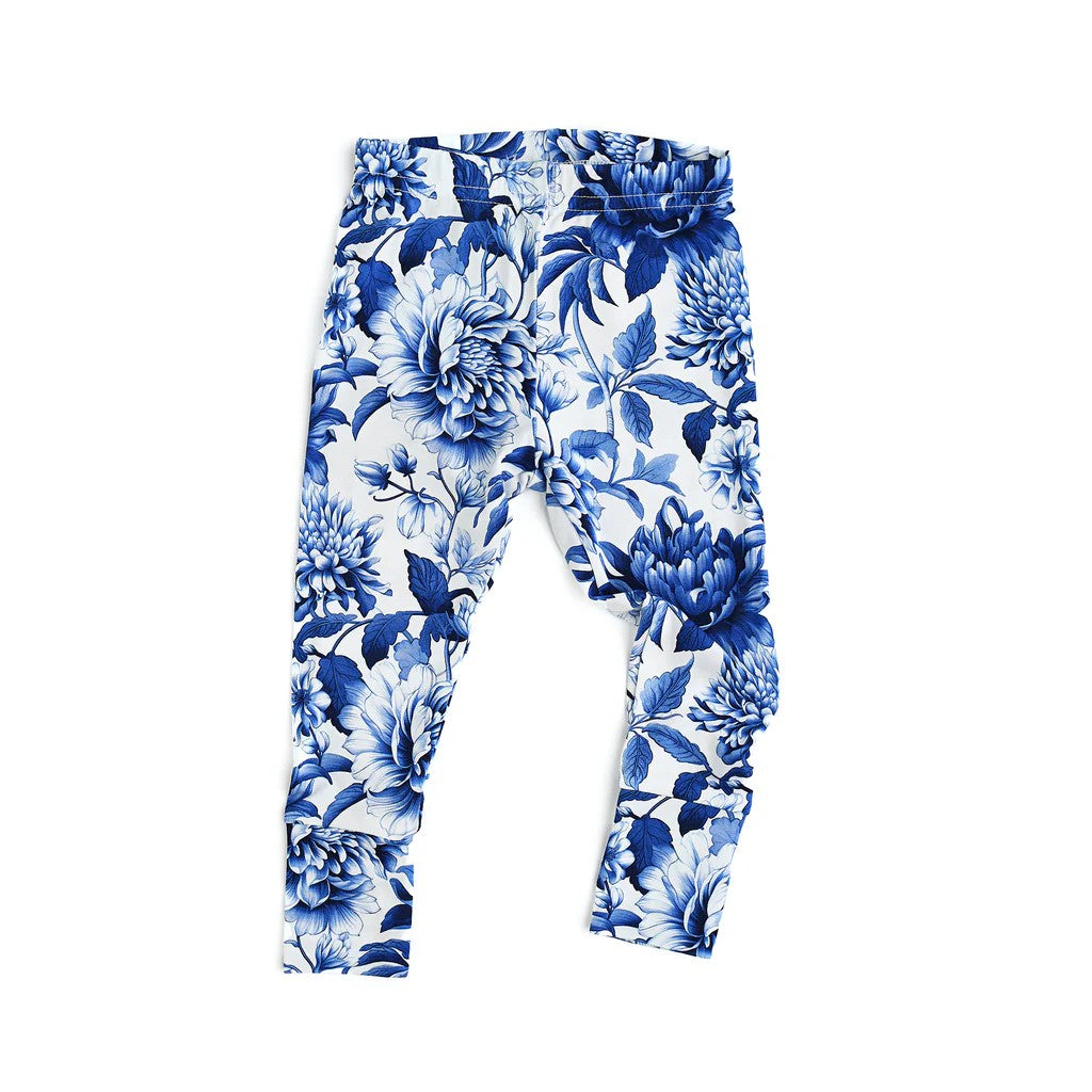 Toddle baby girl blue floral leggings pants preorder