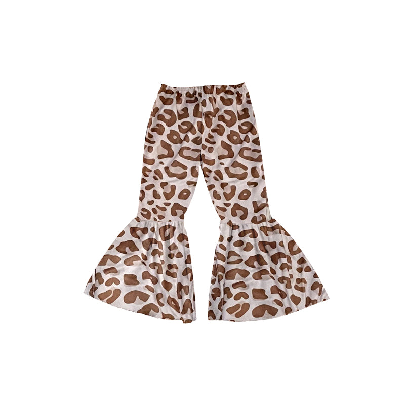 baby girls brown cheetah milk silk bell bottoms preorder