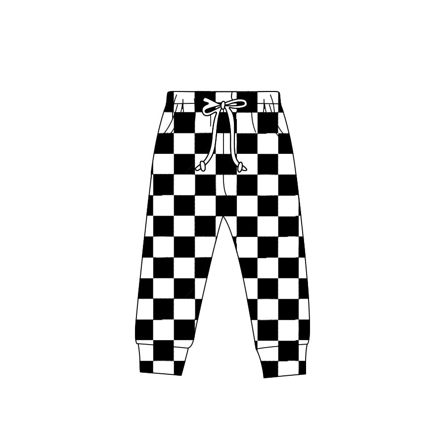 Adult women black checkered legging pants preorder