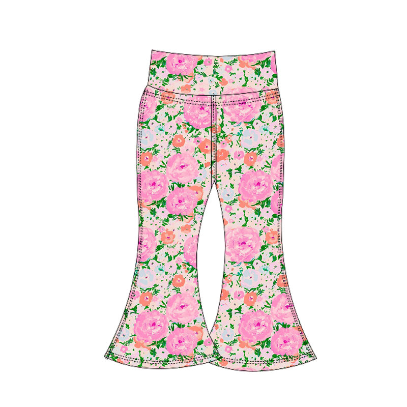 Baby Girls Pink Flower Yoga Pants Preorder