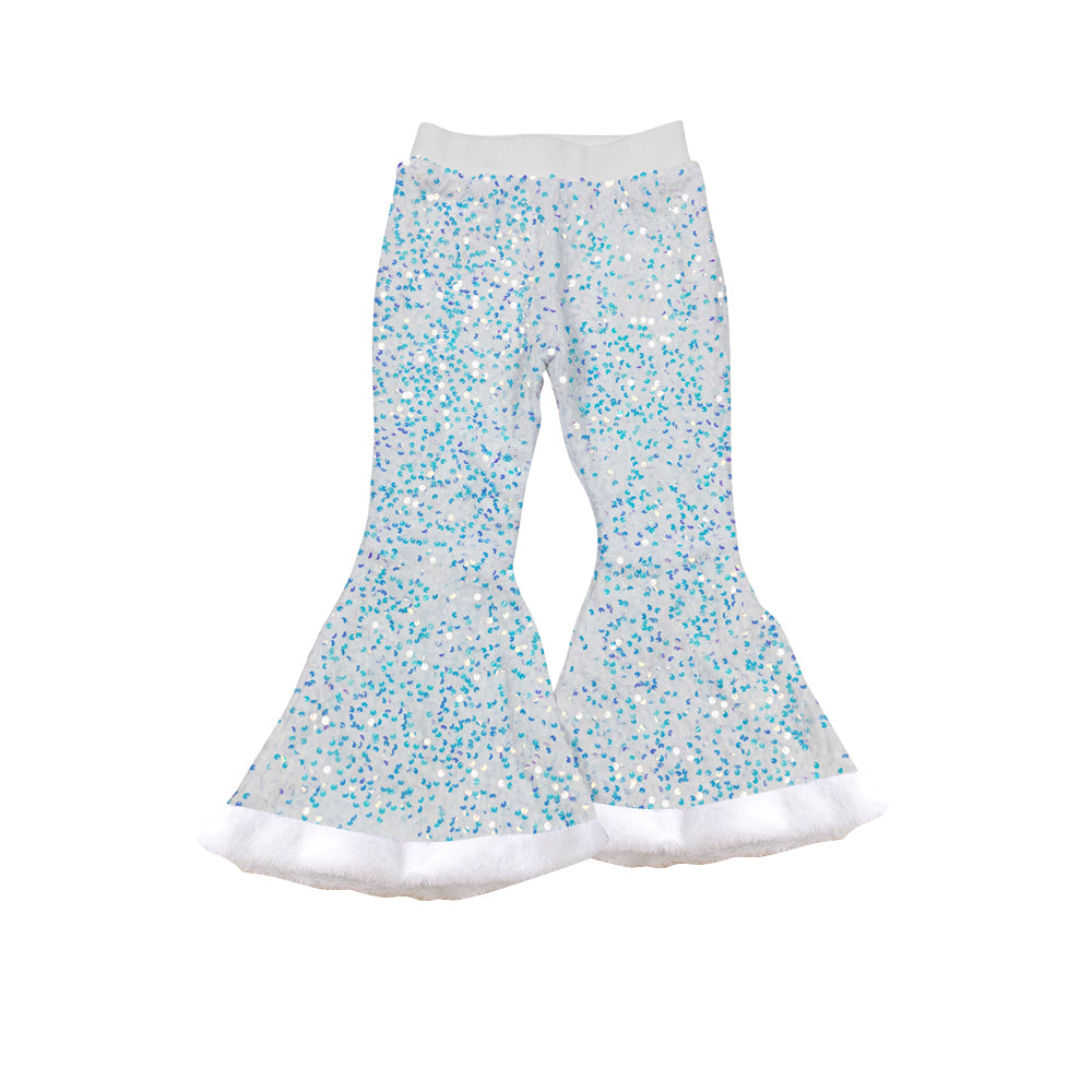 Baby girls white sequins bell bottoms pants preorder