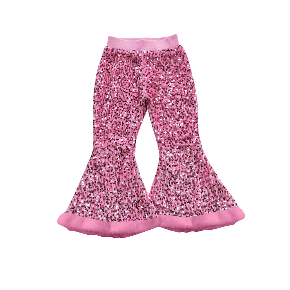 Baby girls pink sequins bell bottoms pants preorder
