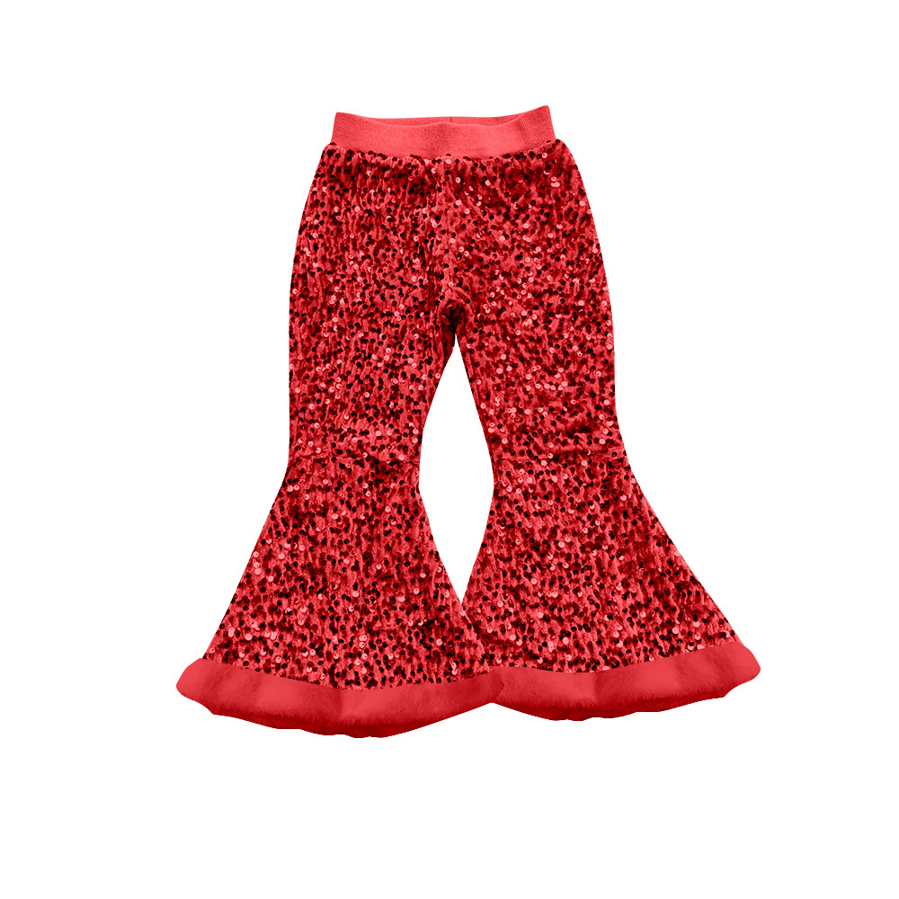 Baby girls red sequins bell bottoms pants preorder