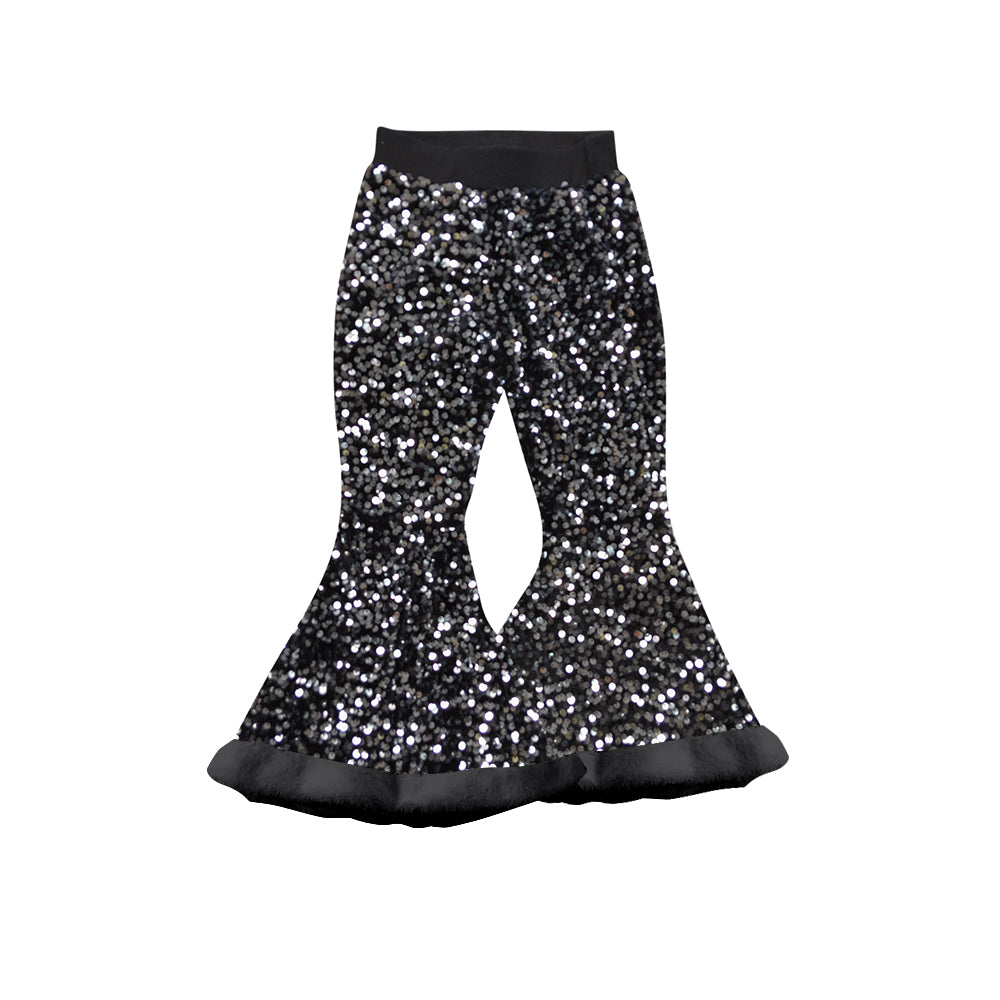 Baby girls black sequins bell bottoms pants preorder