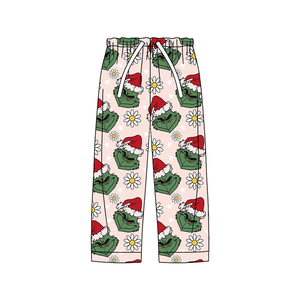 Adult women Christmas green face flowers pants preorder