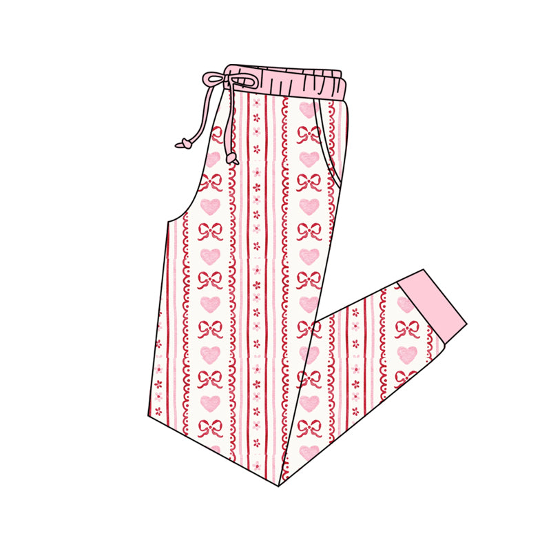 Adult women pink bow pants preorder