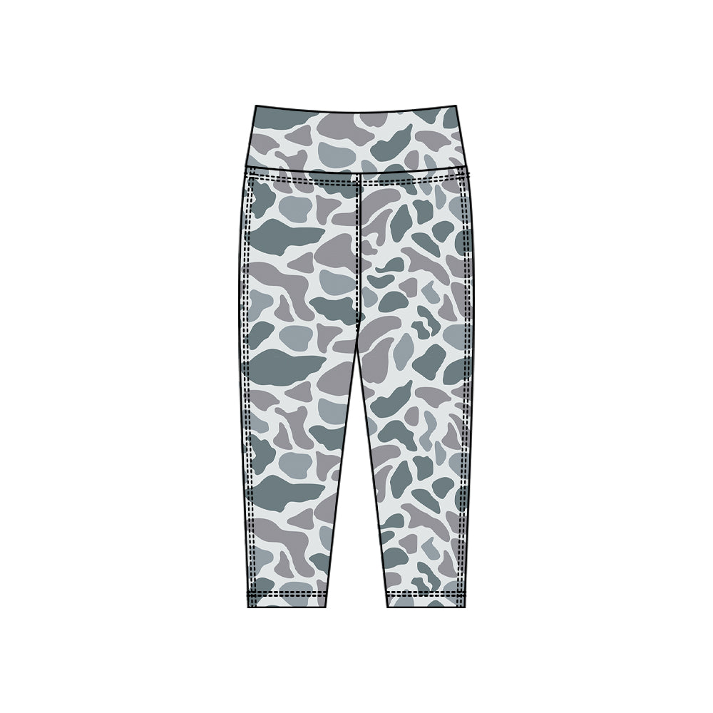 baby girl dark grey camo yoga leggings pants preorder