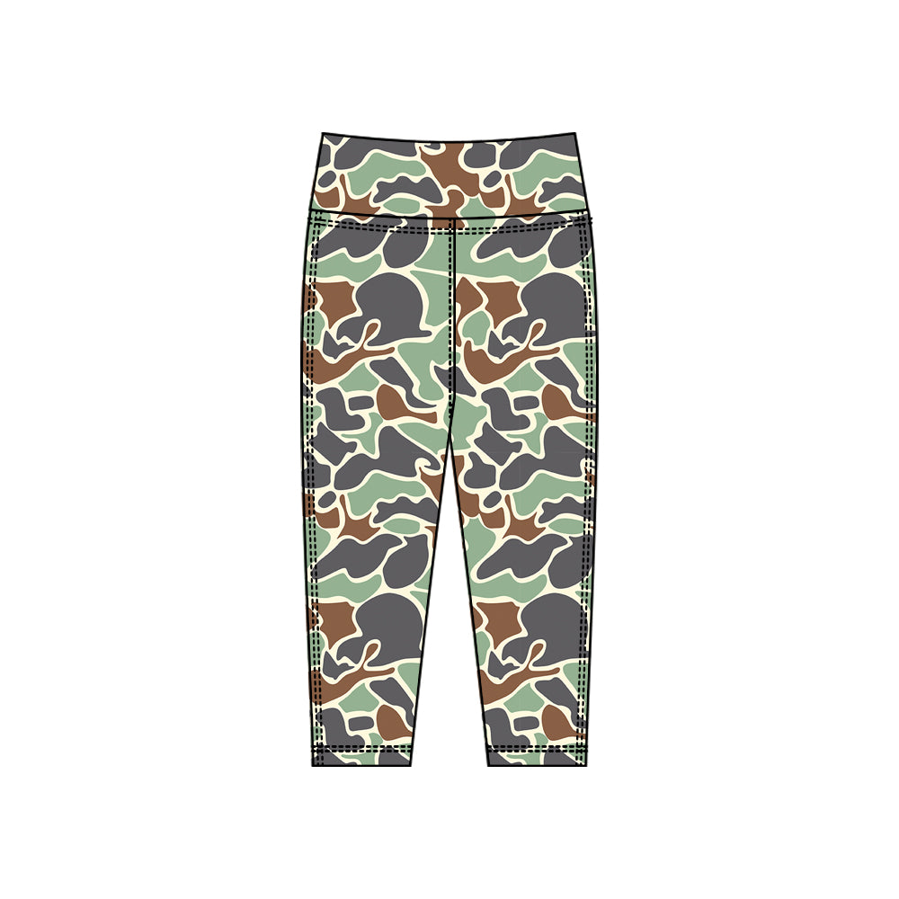 baby girl green camo yoga leggings pants preorder