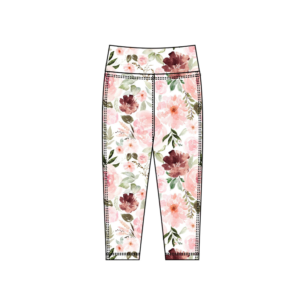 baby girl pink floral yoga leggings pants preorder
