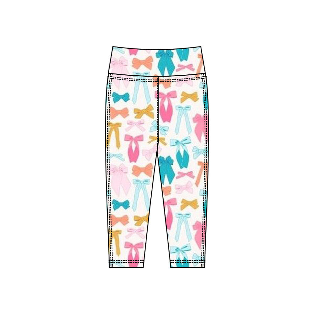 baby girl colorful bow yoga leggings pants preorder