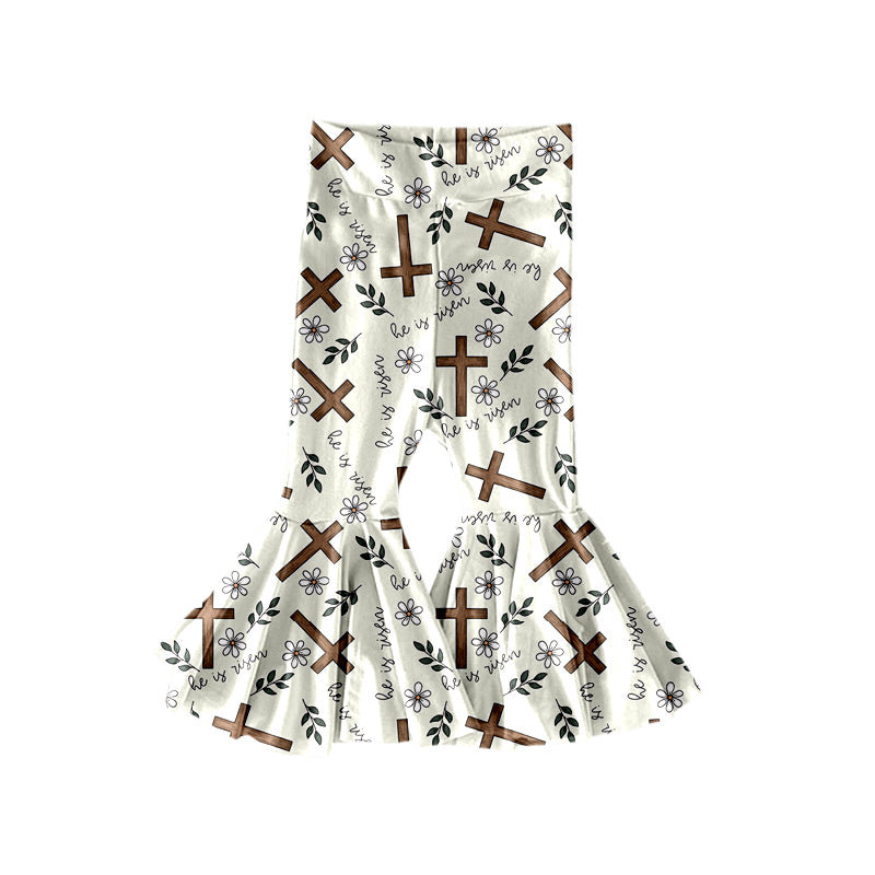 He is risen easter cross milk silk bell bottoms preorder