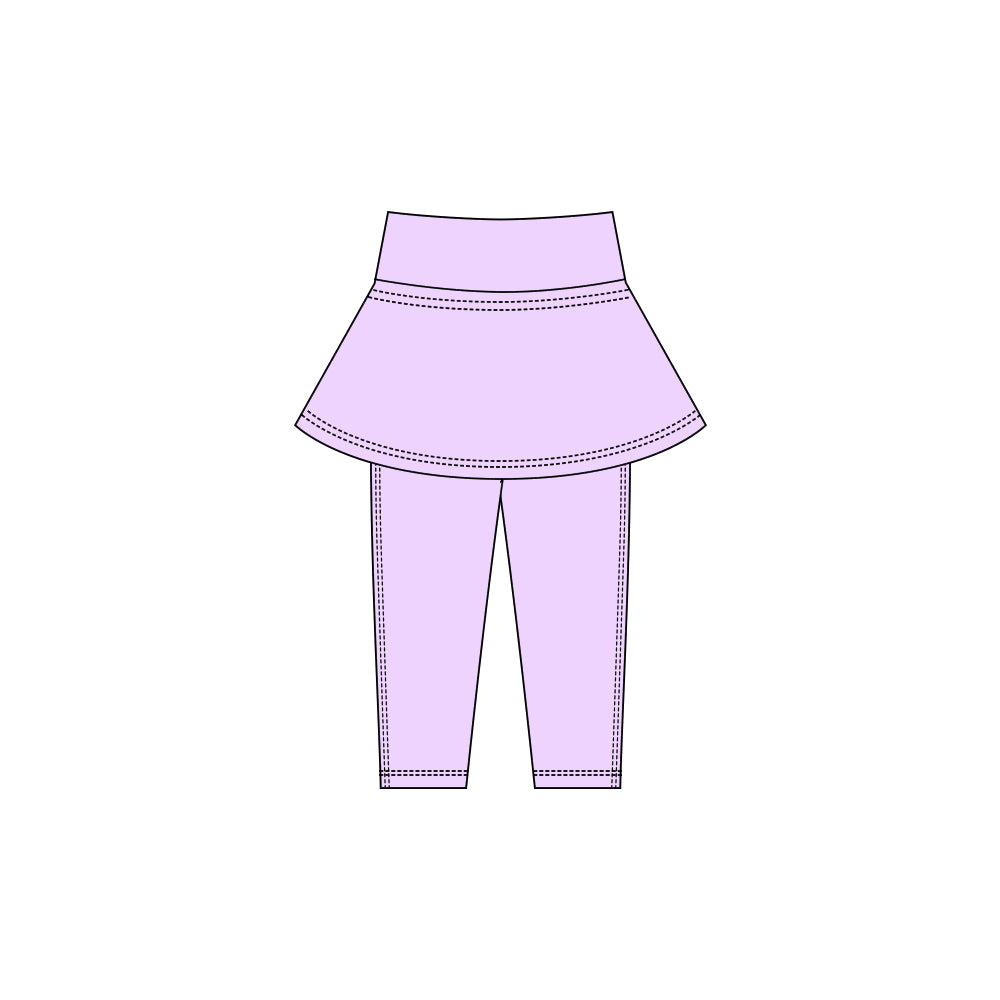 Lavender color girls yoga skirt leggings pants preorder