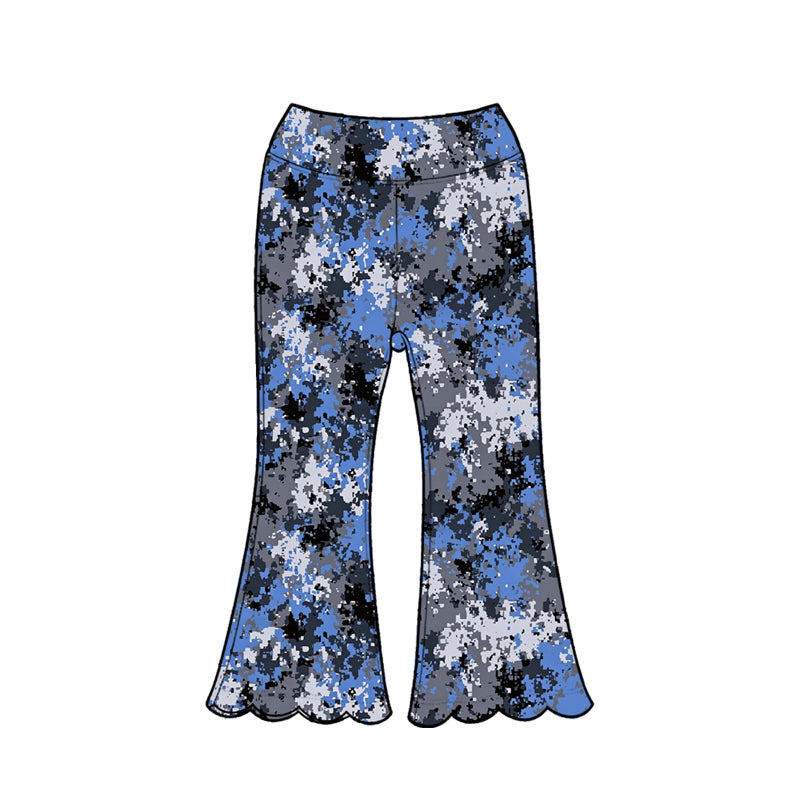 Toddle baby girl blue black tie dye flare pants preorder