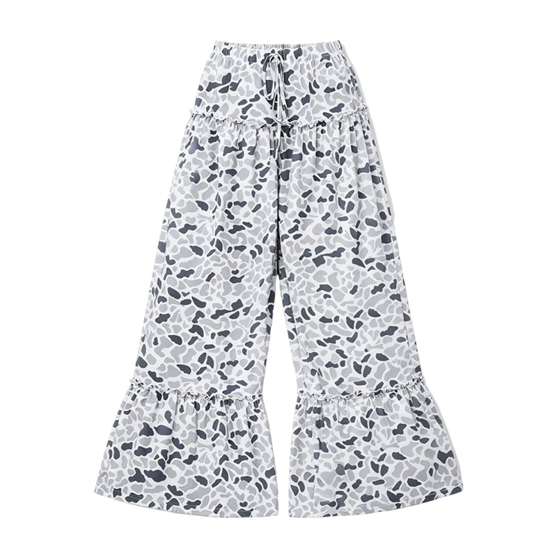 Adult women grey camo print wide leg yoga pants preorder