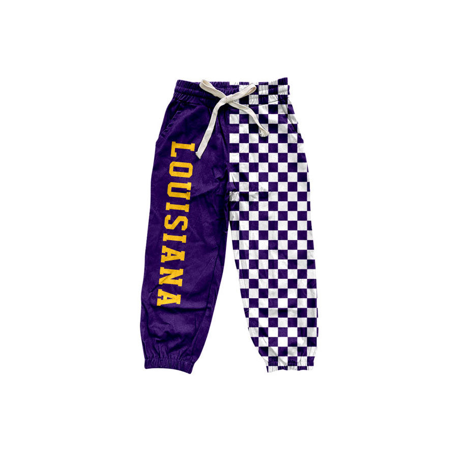 Louisiana team print boys milk silk pants preorder