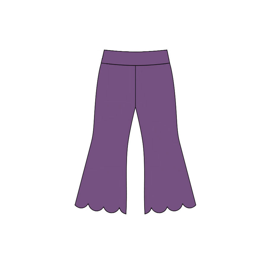 Purple color girls scalloped bell bottoms preorder