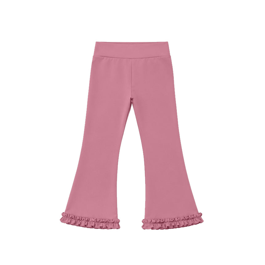 Girls dusty pink olor yoga flare pants preorder