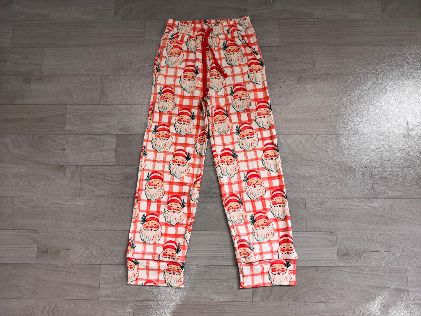 Adult women christmas santa print milk silk pants preorder