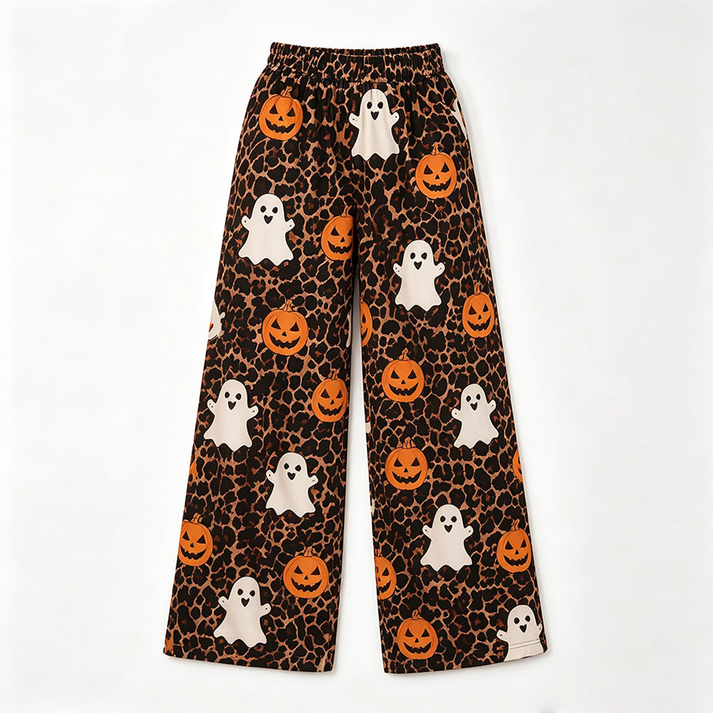 Adult women halloween ghost pumpkin design milk silk pants preorder