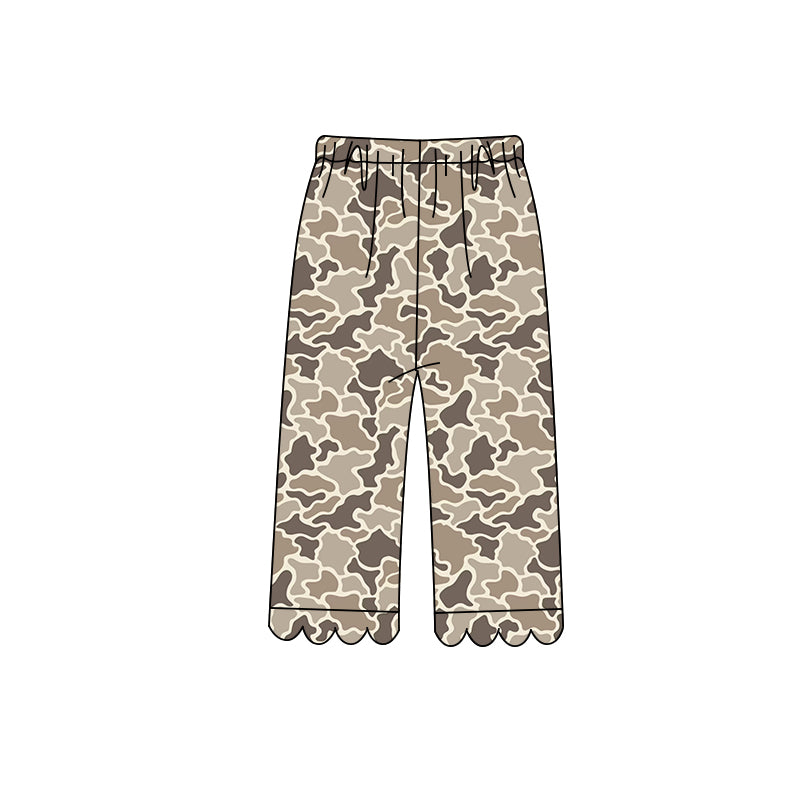 Camo design kids milk silk scallop pants preorder