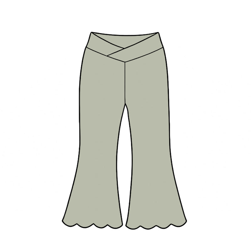 Light grey color baby girls yoga pants preorder