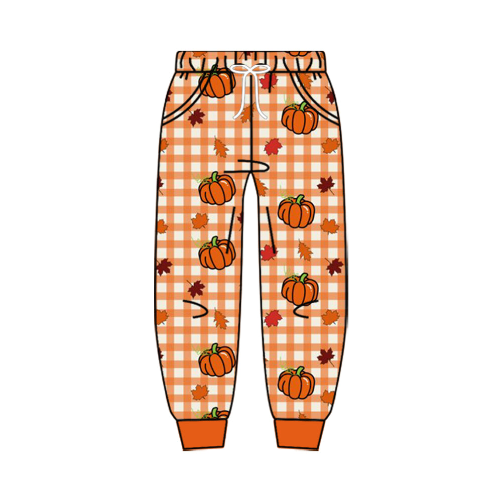 Pumpkin plaid boy milk silk pants preorder