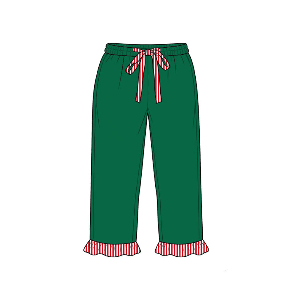 Green color red tie kids Christmas holiday pants preorder