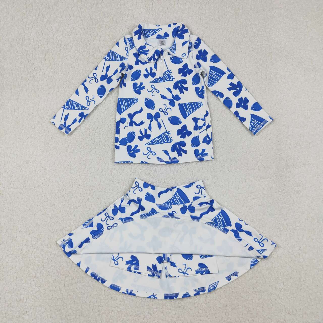 Blue football team yoga topmatching skorts girls outfit