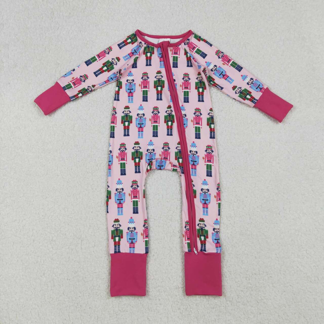 Christmas soldier toddle baby zip romper
