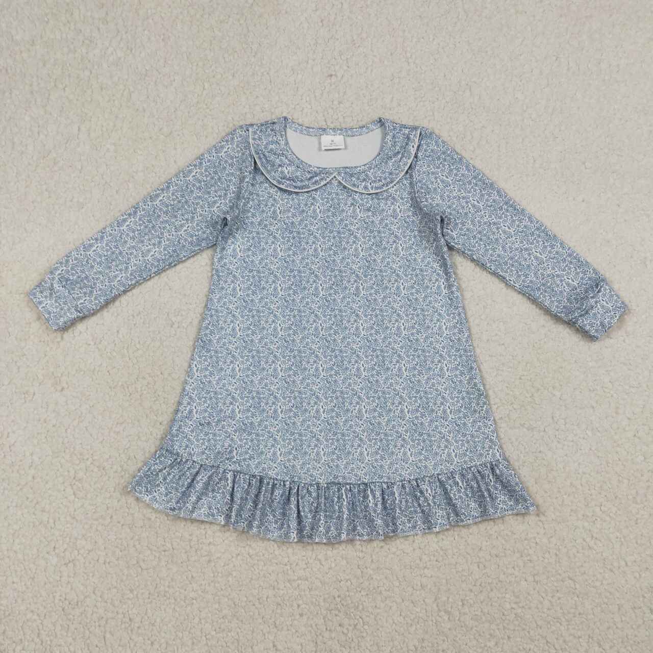 Toddle baby girls blue floral design dress