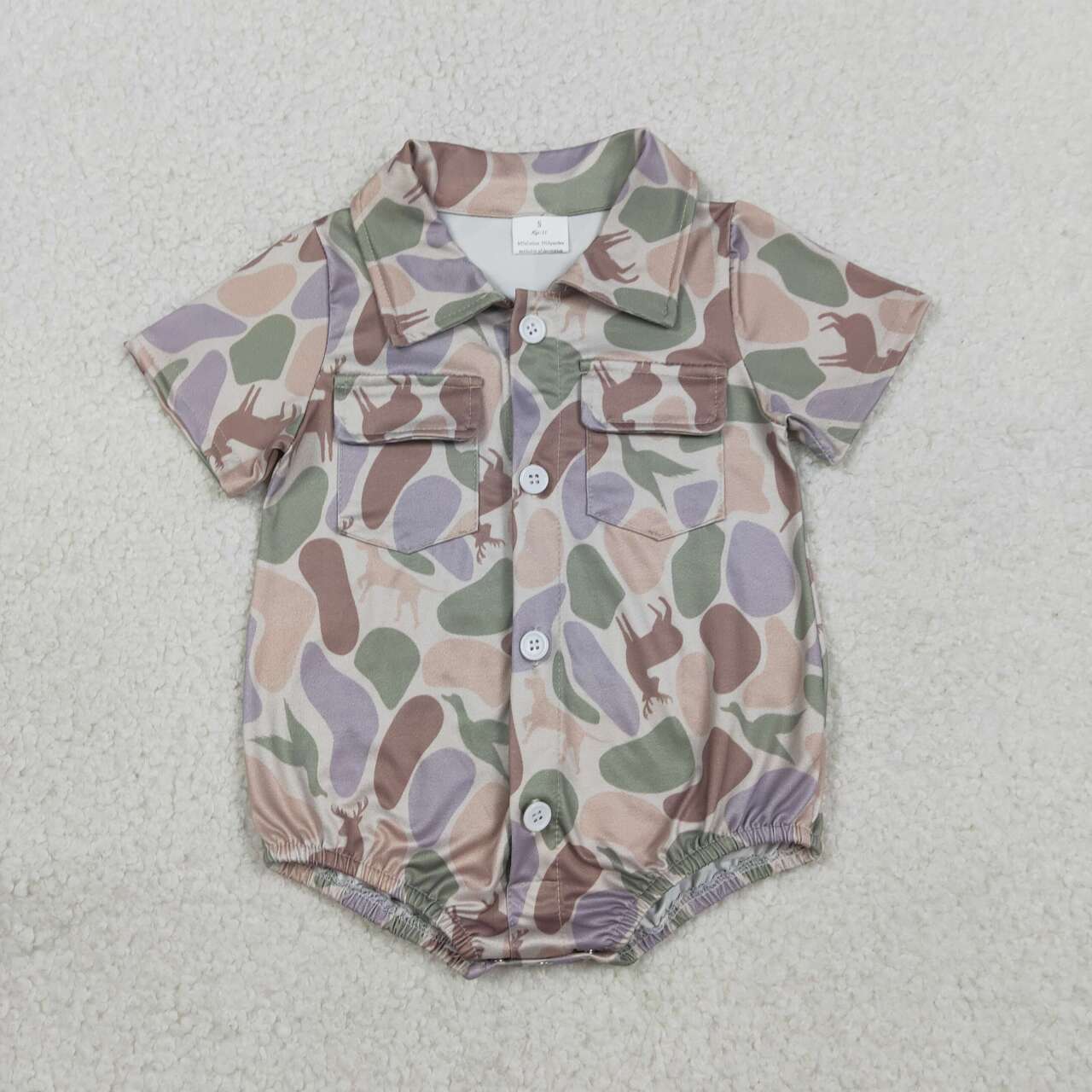 Camo duck print toddle baby boy romper