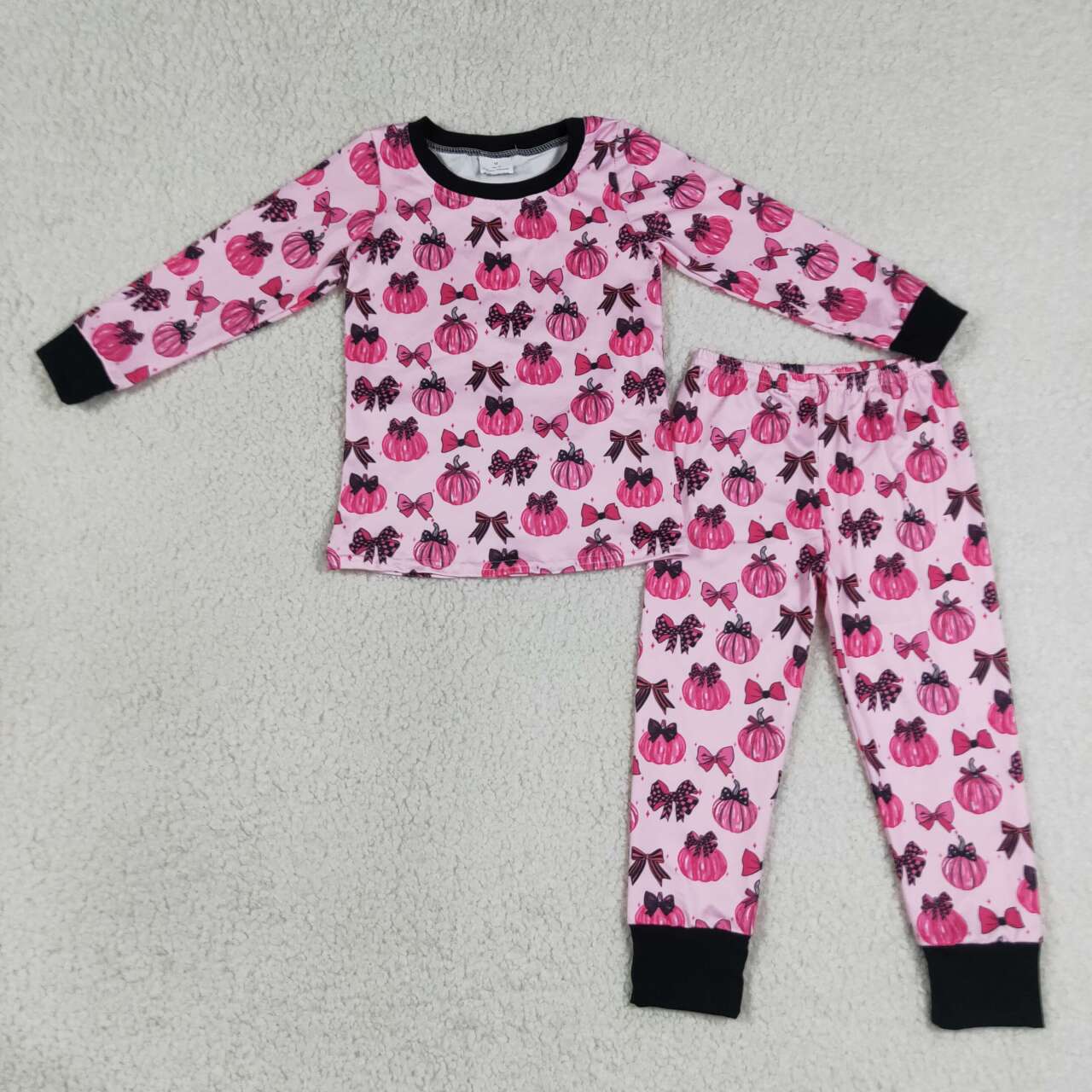 Fall pumpkin long sleeve top matching pants girls fall outfit