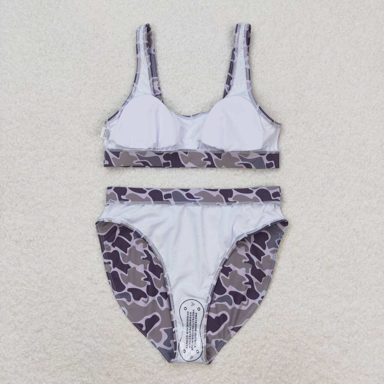 adult women grey camo bathing suit