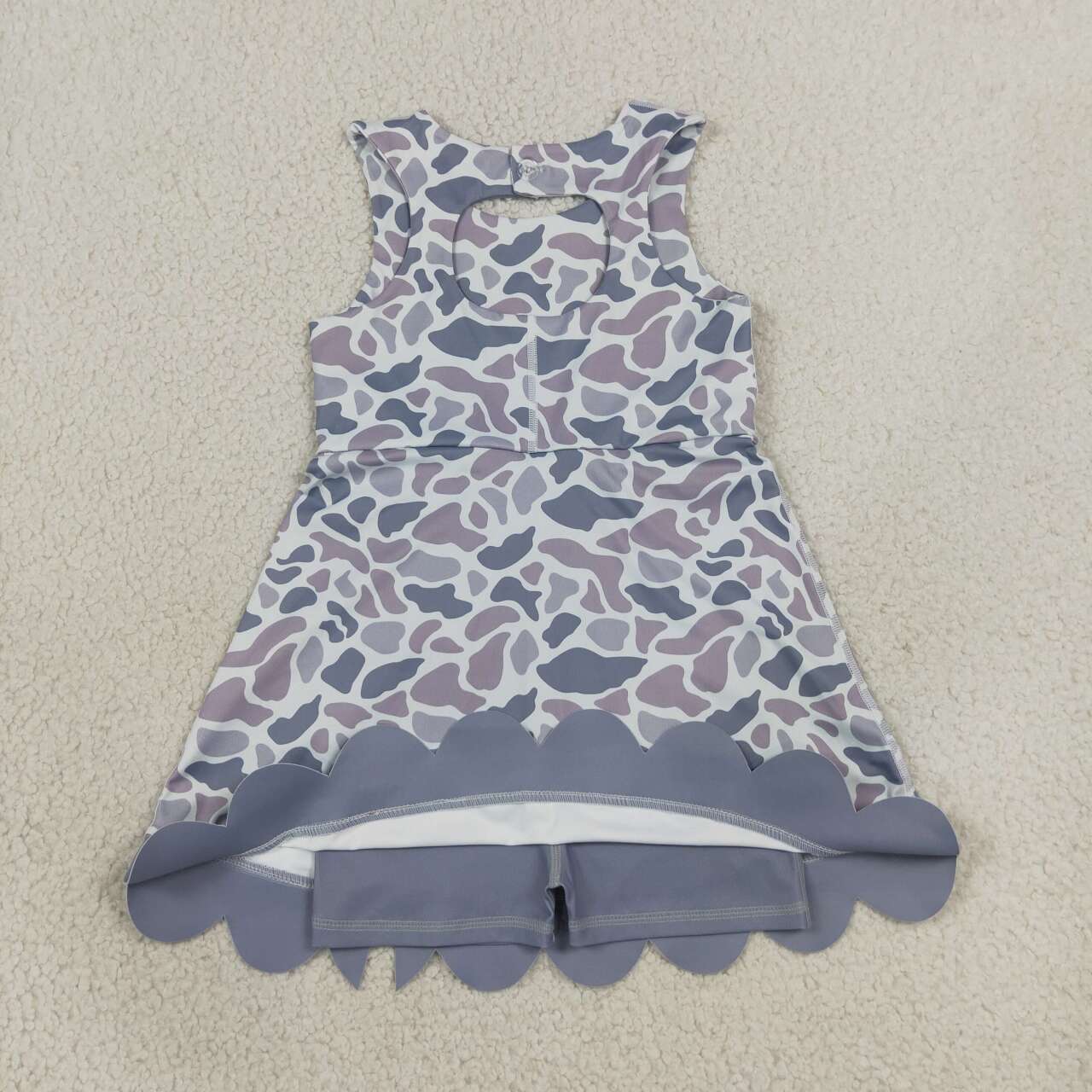 Grey camo color girls summer yoga dress