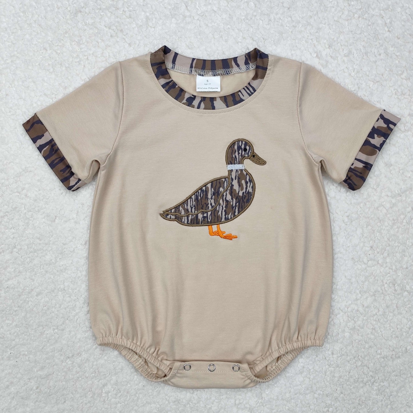 Embroidery Camo duck toddle baby boy romper