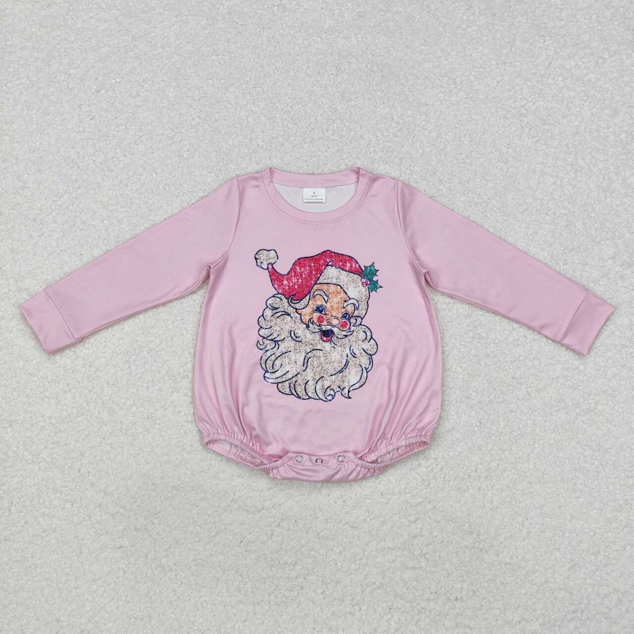 Newborn baby girl Christmas Santa Claus long sleeve romper