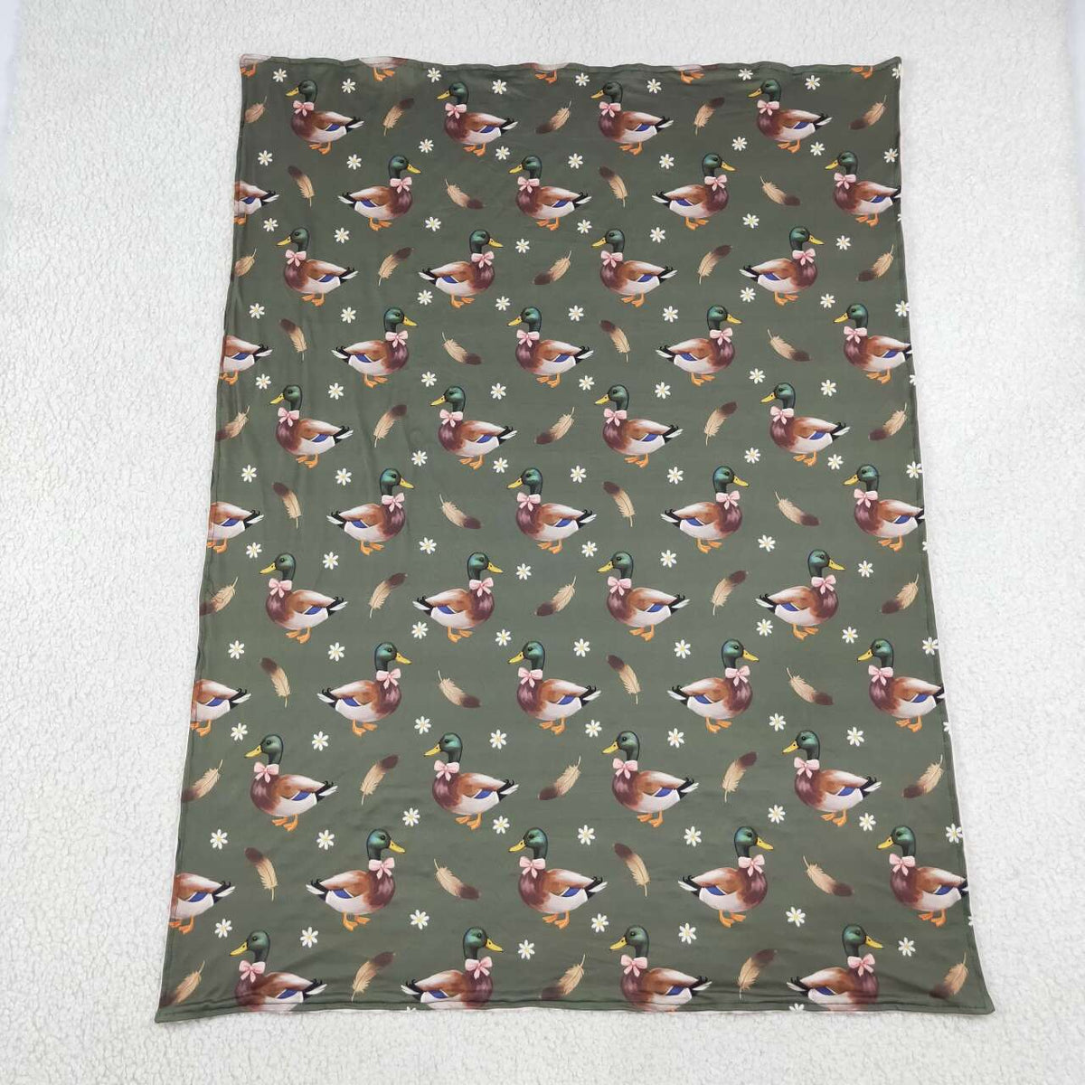 Toddle kids duck flowers design soft blanket
