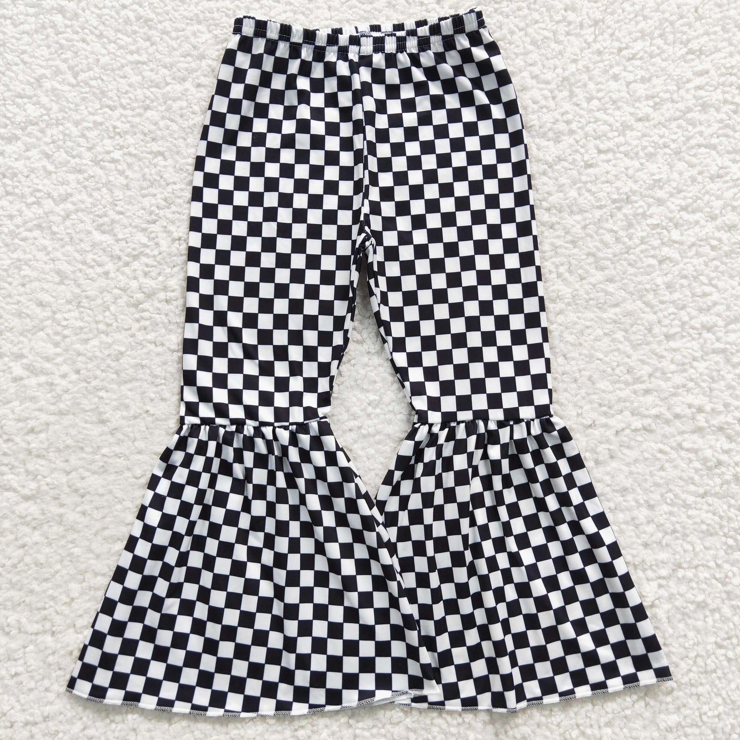 baby girls milk silk checkered bell bottoms